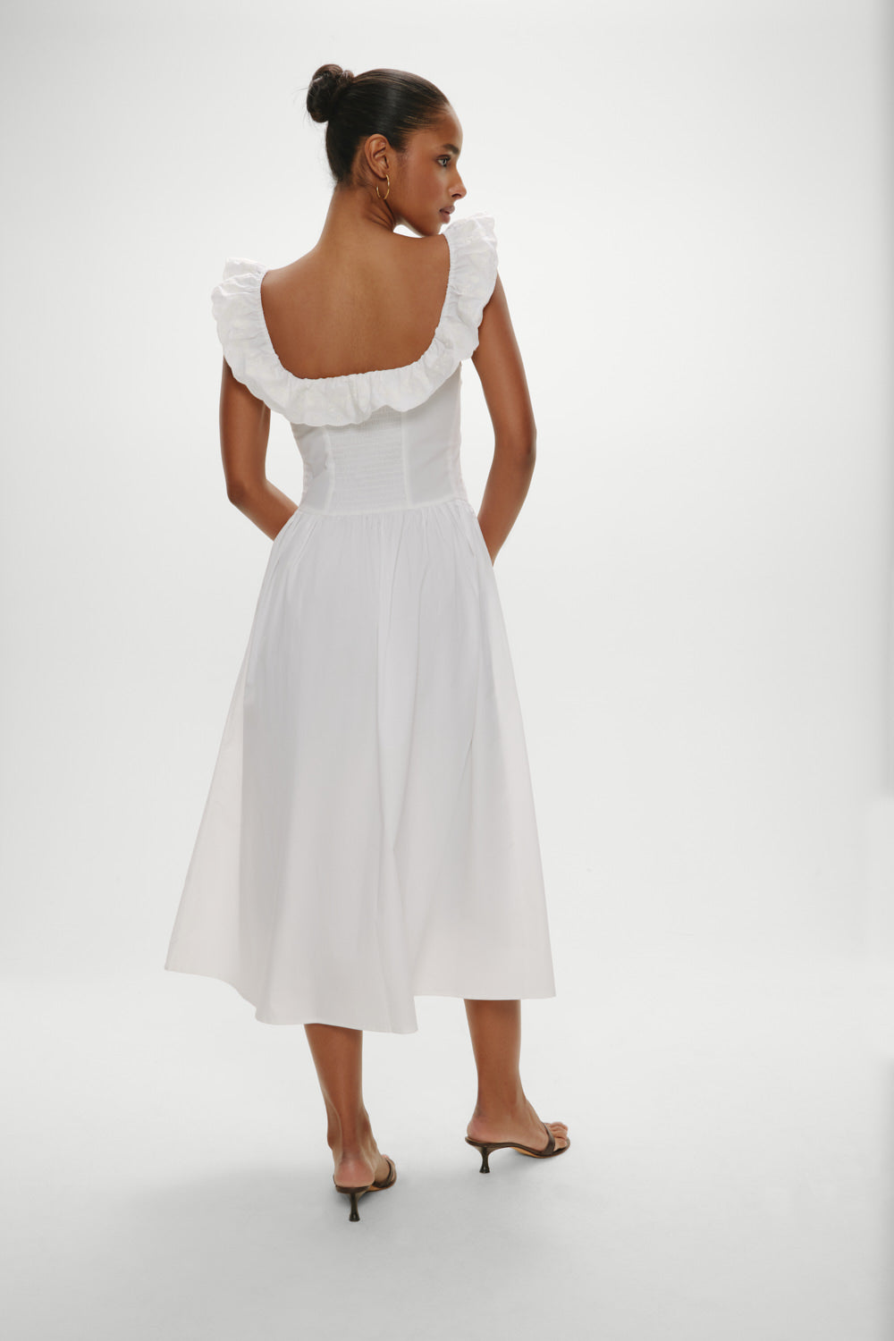 Georgia Cotton Embroidered Midi Dress - Angel's Meadow - Image 4