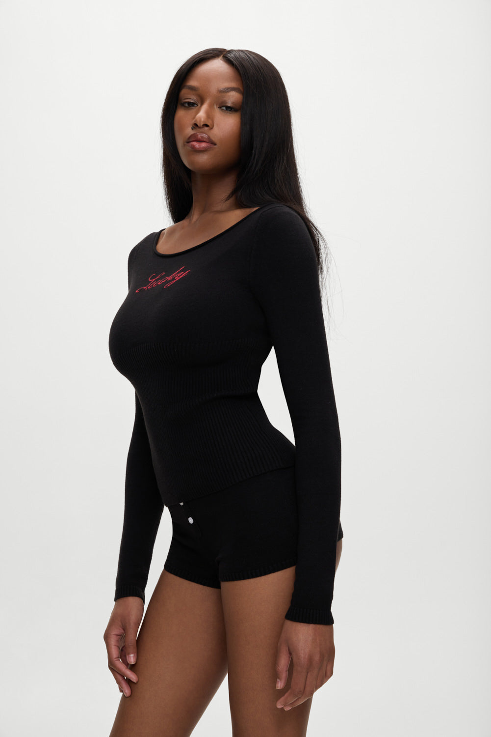 x BELLA HADID Theo Knit Sweater - Lone Star Black - Image 2