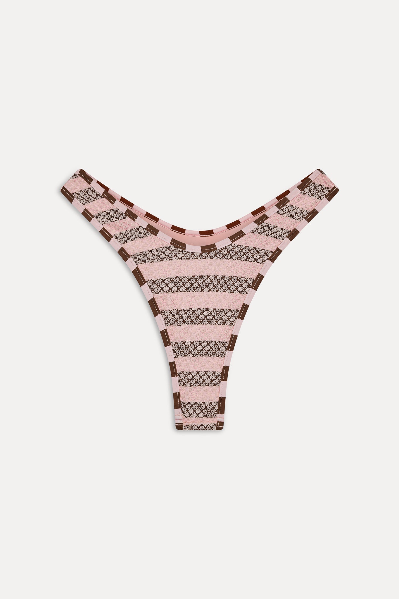 Full Moon Striped Bikini Bottom - Strawberry Chocolate - Image 3